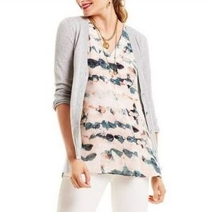 CAbi Gelato Watercolor V-Neck Sleeveless Blouse SIZE: S